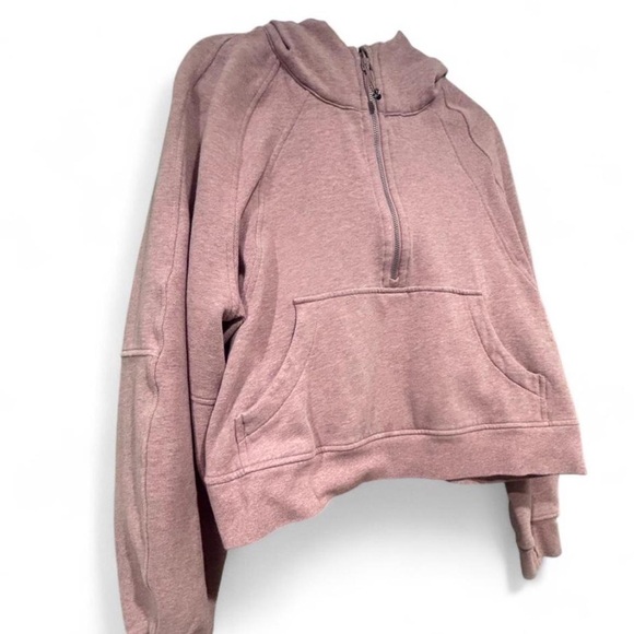 Lululemon Scuba Oversized 1/2 Zip Hoodie | Heathered Pink Taupe | XL/XXL - Picture 3 of 5